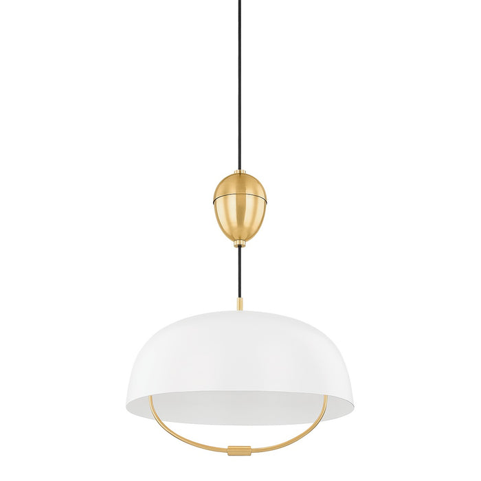 Liliana 1-Light Pendant in Aged Brass/Soft White - Lamps Expo