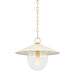 Ressi One Light Pendant in Aged Brass/Soft Cream
