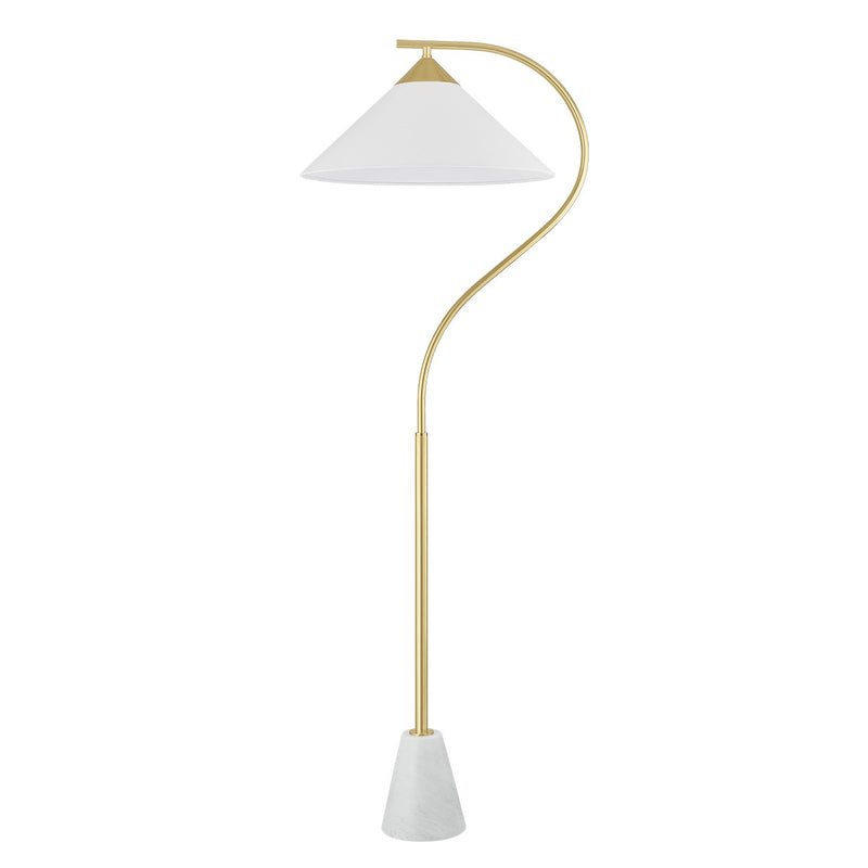 Bianca One Light Floor Lamp in Aged Brass
