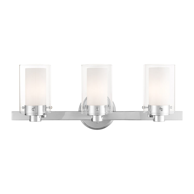 Manhattan 3-Light Bath Vanity Light in Polished Chrome