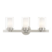 Manhattan 3-Light Bath Vanity Light in Brushed Nickel