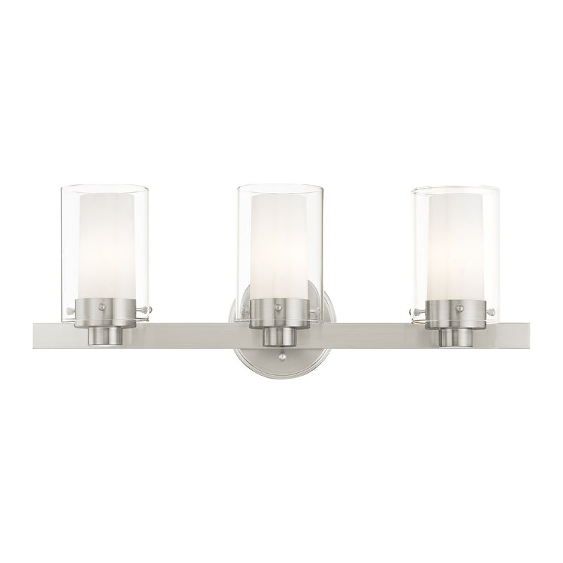 Manhattan 3-Light Bath Vanity Light in Brushed Nickel