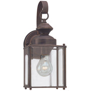 Jamestowne Medium Clear Beveled Outdoor Wall Lantern in Antique Bronze