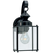 Jamestowne Medium Clear Beveled Outdoor Wall Lantern in Black