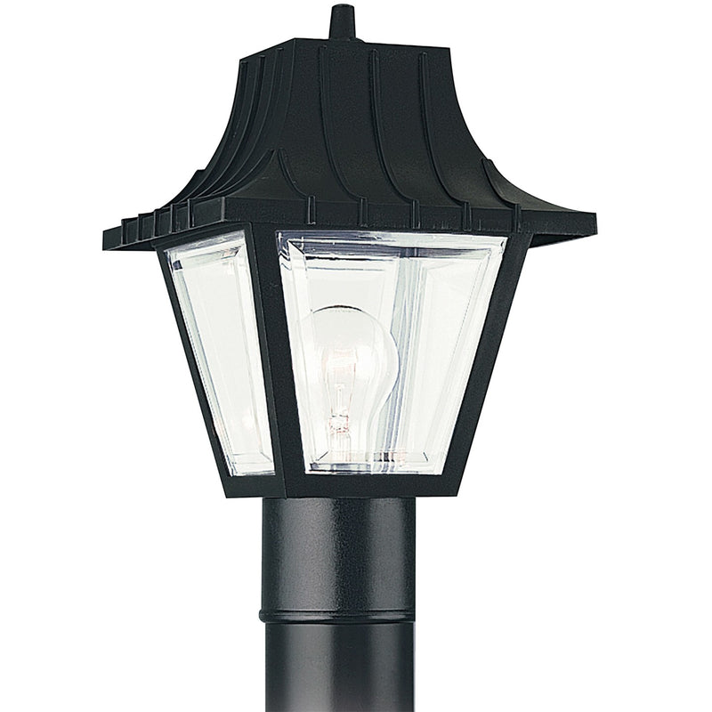 Polycarbonate Outdoor One Light Outdoor Post Lantern in Black