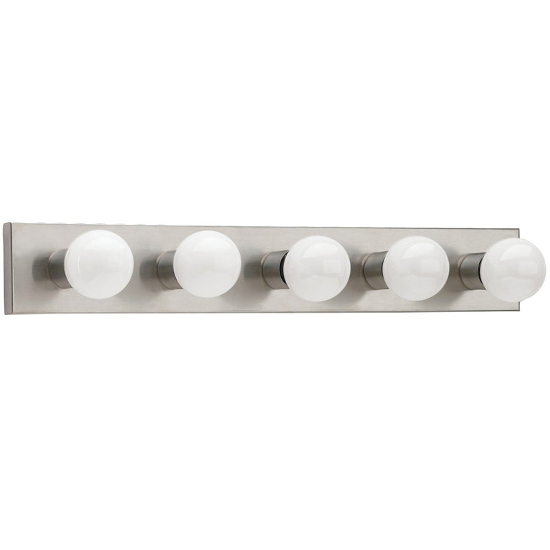 Center Stage 5-Light Bath Vanity Light in Brushed Stainless