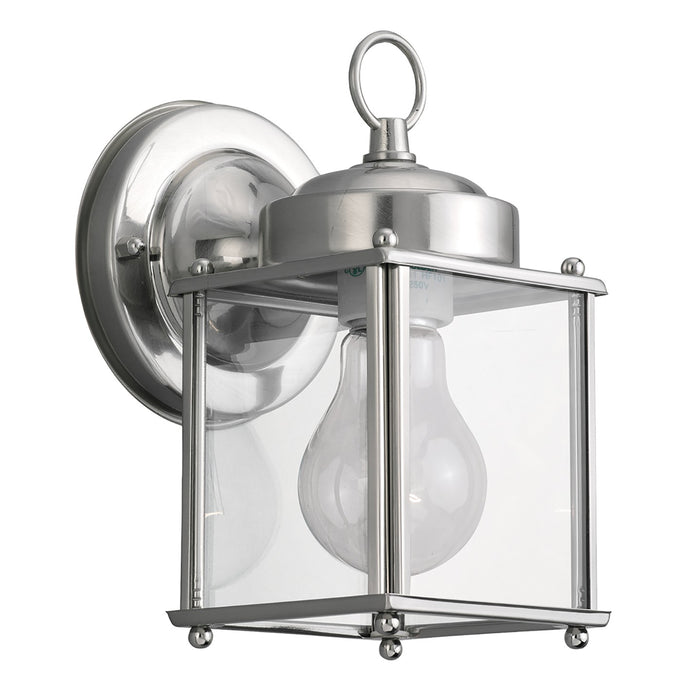 New Castle One Light Outdoor Wall Lantern in Antique Brushed Nickel