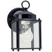 New Castle One Light Outdoor Wall Lantern in Black