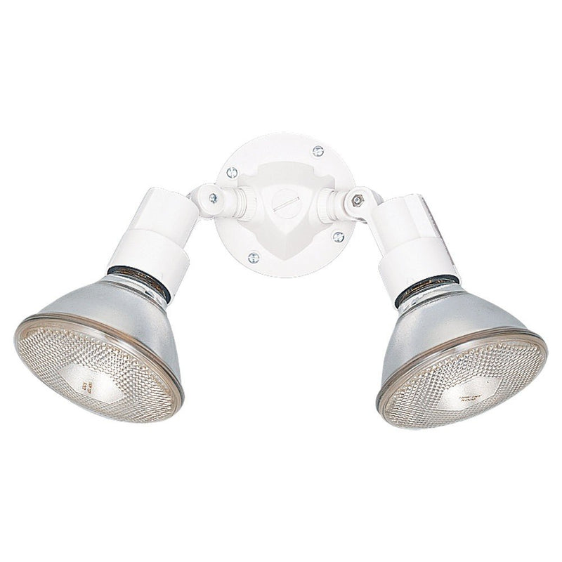 Flood Light 9.5" 2-Light Outdoor Wall Sconce in White