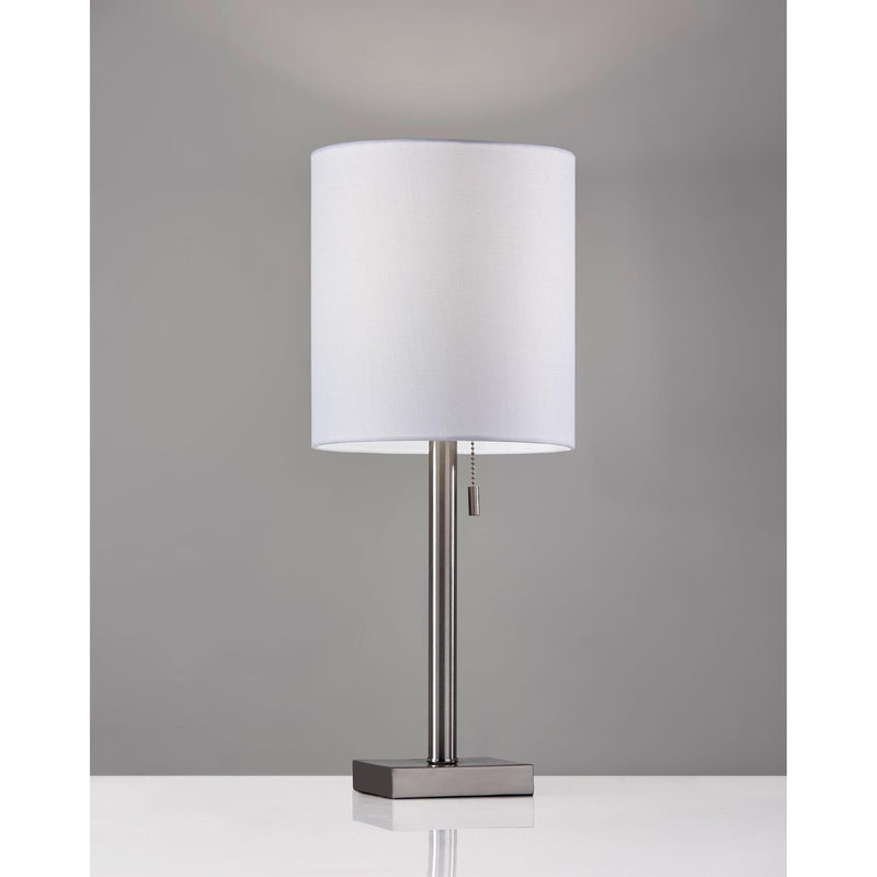 Liam Table Lamp in Brushed Steel