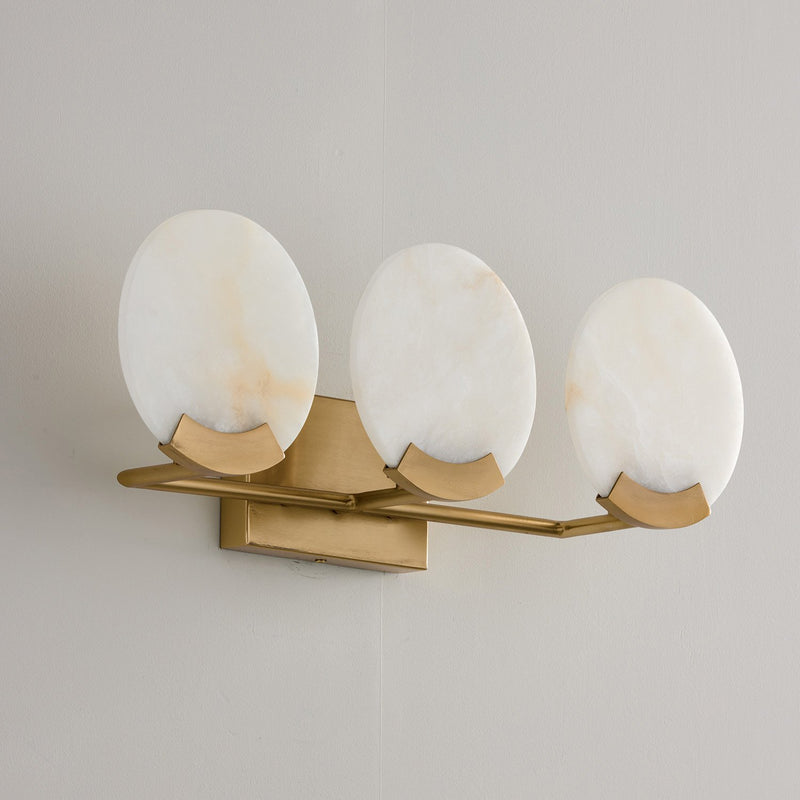 Oriya 3-Light Bath Vanity Light in Aged Brass
