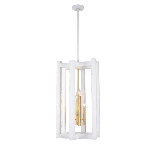 Duo 4-Light Lantern Pendant in Soft Gold and White