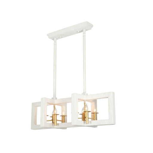 Duo 8-Light Linear Pendant in Soft Gold and White