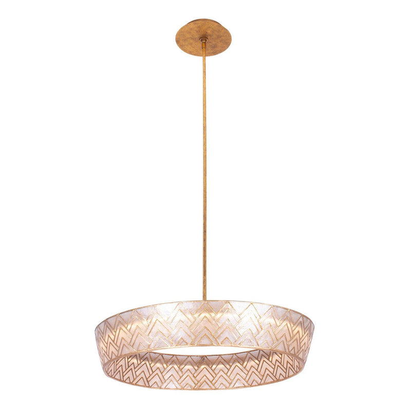Geo 27" LED Pendant in Oxidized Gold Leaf