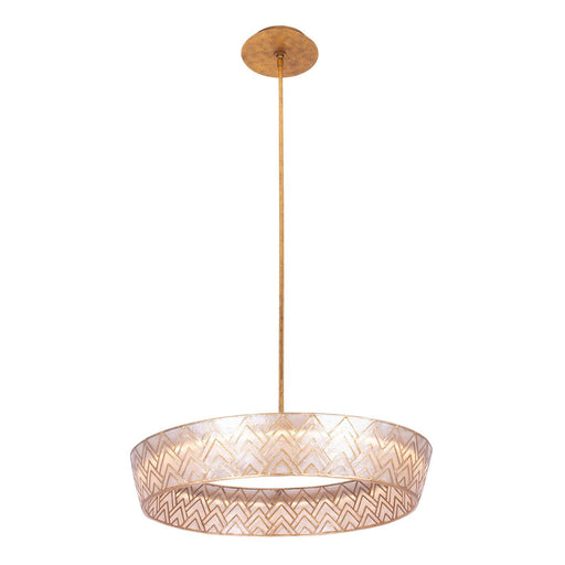 Geo 27" LED Pendant in Oxidized Gold Leaf
