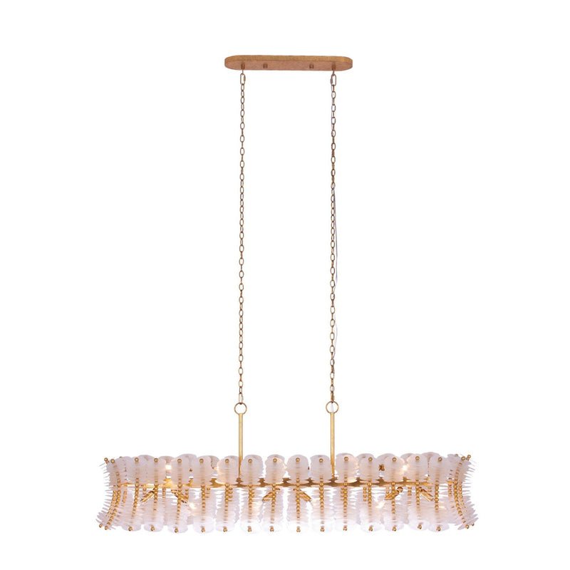 Gossamer 12-Light Linear Pendant in Oxidized Gold Leaf