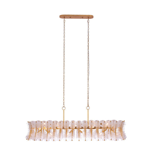 Gossamer 12-Light Linear Pendant in Oxidized Gold Leaf