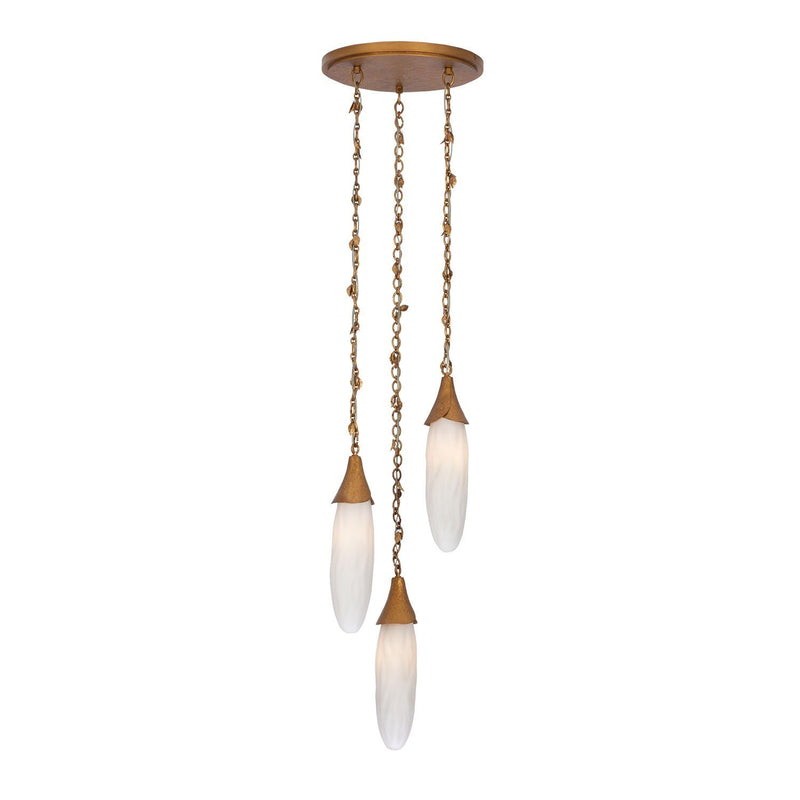 Bougainvillea 3-Light Pendant in Warm Gold