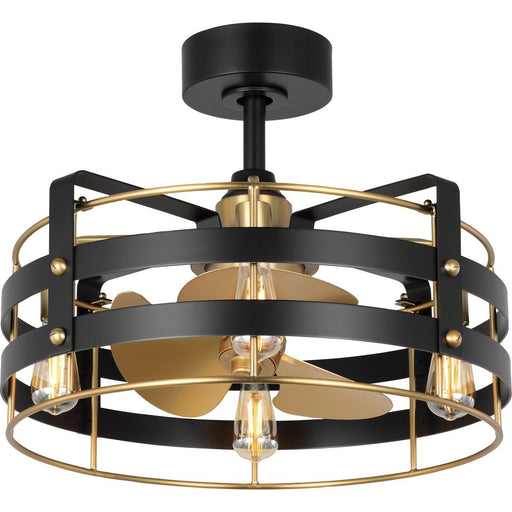 Sewell 24" Outdoor Ceiling Fan with Light in Matte Black