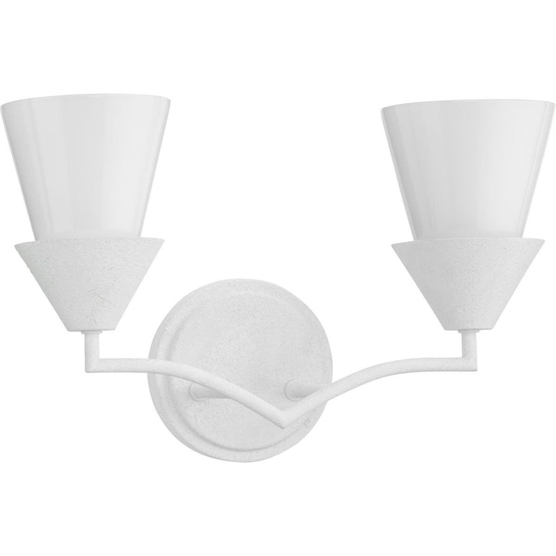 Pinellas 2-Light Bath Vanity Light in White Plaster