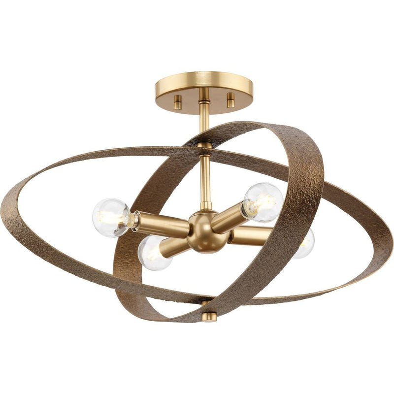 Allegheny 4-Light Semi-Flush Mount in Soft Gold