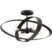 Allegheny 4-Light Semi-Flush Mount in Matte Black