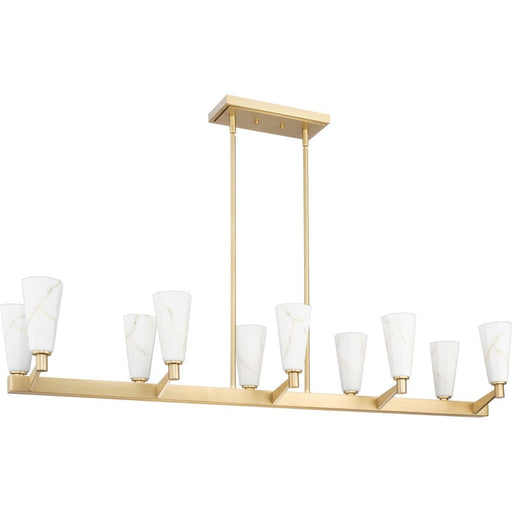 Tosca 10-Light Linear Chandelier in Brushed Bronze