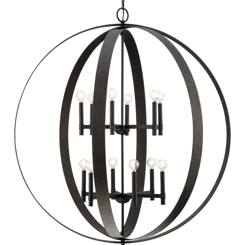 Allegheny 12-Light Pendant in Matte Black