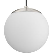 Atwell 8" Opal Globe Mini Pendant in Brushed Nickel