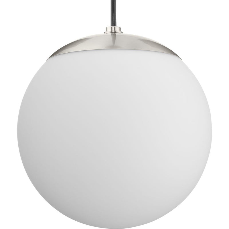 Atwell 8" Opal Globe Mini Pendant in Brushed Nickel