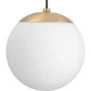 Atwell 8" Opal Globe Mini Pendant in Brushed Bronze