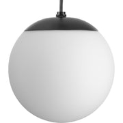 Atwell 8" Opal Globe Mini Pendant in Matte Black