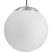 Atwell 10" Opal Globe Pendant in Brushed Nickel