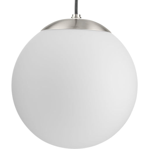 Atwell 10" Opal Globe Pendant in Brushed Nickel