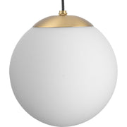 Atwell 10" Opal Globe Pendant in Brushed Bronze