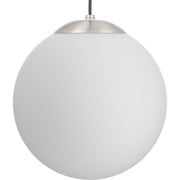 Atwell 12" Opal Globe Pendant in Brushed Nickel
