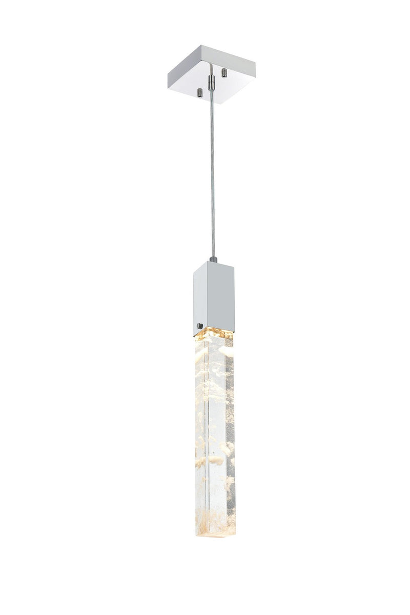 Aurora One Light Pendant in Chrome And Clear