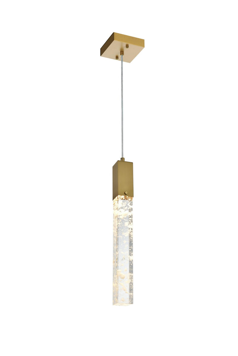 Aurora 1-Light Pendant in Satin Gold And Clear - Lamps Expo
