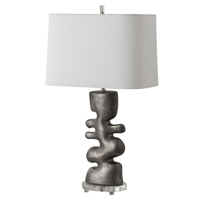 Free Flowing One Light Table Lamp in Tarnished Nickel