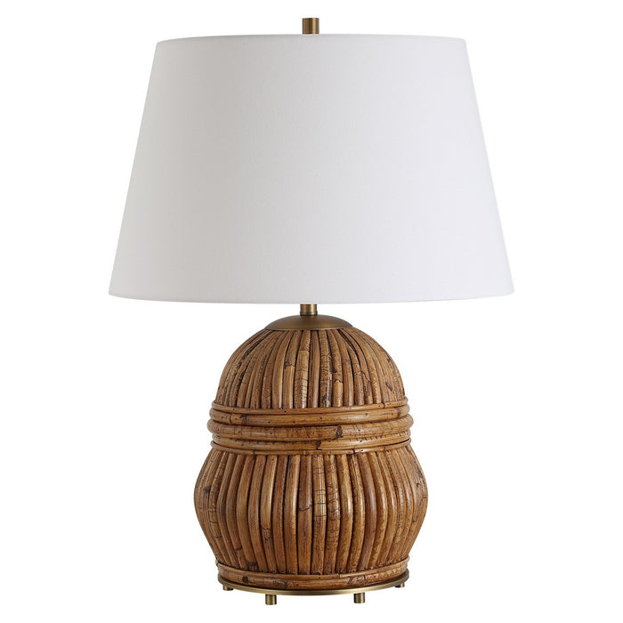 Reed One Light Table Lamp in Antique Brass
