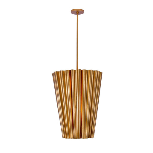 Ripple 6-Light Foyer Chandelier in Bright Gold Leaf