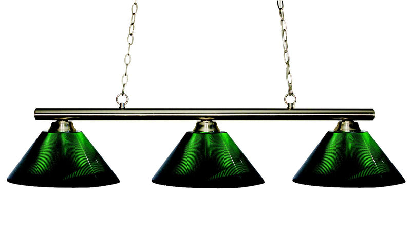 Sharp Shooter 3 Light 48" Billiard, Acrylic Shades in Brushed Nickel