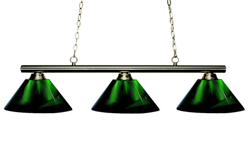 Sharp Shooter 3 Light 48" Billiard, Acrylic Shades in Brushed Nickel