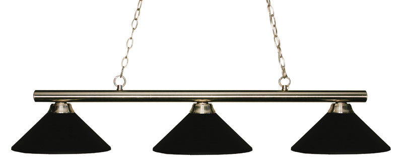 Sharp Shooter 3 Light 48" Billiard, Metal Shades in Brushed Nickel