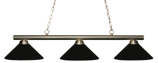 Sharp Shooter 3 Light 48" Billiard, Metal Shades in Brushed Nickel