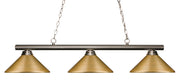 Sharp Shooter 3 Light 48" Billiard, Metal Shades in Brushed Nickel