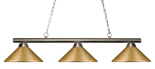 Sharp Shooter 3 Light 48" Billiard, Metal Shades in Brushed Nickel