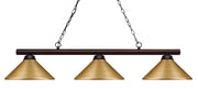 Sharp Shooter 3 Light 48" Billiard, Metal Shades in Bronze