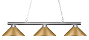 Sharp Shooter 3 Light 48" Billiard, Metal Shades in Chrome