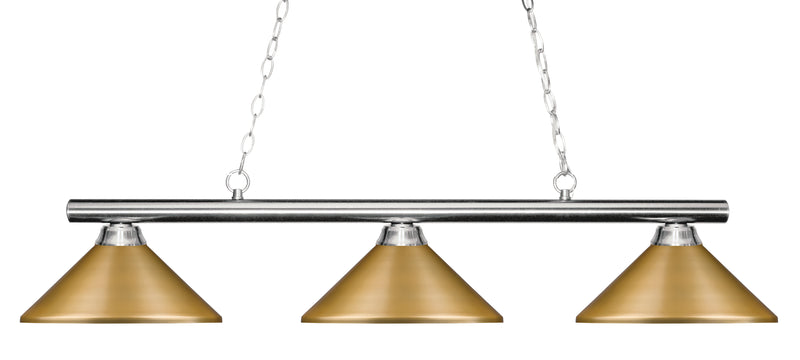 Sharp Shooter 3 Light 48" Billiard, Metal Shades in Chrome